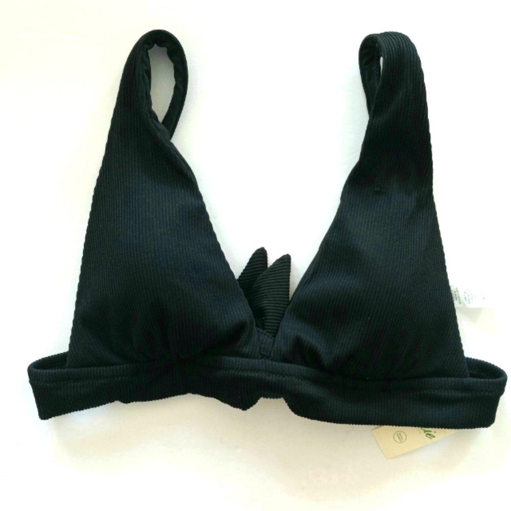Aerie triangle bikini top with tie size Large black